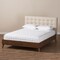 Baxton Studio Alinia Beige Upholstered Walnut Wood King Size Platform Bed 146-8170 - alternate 2